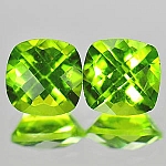 ok. 3,22ct/2szt. -PRZEPIĘKNY OLIWIN NAT.-  7,10x6,94mm / 5,06mm głęb. antyk