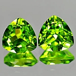 ok. 3,67ct/2szt. -PRZEPIĘKNY OLIWIN NAT.-  7,94x7,86mm / 8,00x7,92mm  trilion