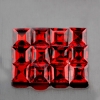 ok. 6,32ct /16szt. - NAJLEPSZY MAT.JUBIERSKI - WESOŁY CZERWONY MOZAMBIJSKI GRANAT NAT.- kalibr. 4x4mm kwadrat