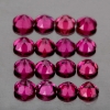 ok. 5,05ct /15szt. - NAJLEPSZY MAT.JUBIERSKI - WESOŁY FIOLOTOWORÓŹOWY AAA MOZAMBIJSKI GRANAT NAT.- kalibr. 4mm(?0,05mm) okrągły