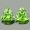 ok. 1,35ct /1szt. - WYSOKA JAKOŚĆ - ZIELONY AAA PERYDOT NAT.-  7mm trilion