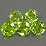 ok. 0,5ct /1szt. - WYSOKA JAKOŚĆ - ZIELONY AAA PERYDOT NAT.-  5mmgł.3mm okrągły