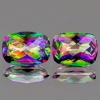 ok. 12,23ct /2szt. - NIESAMOWITA EFEKTOWNA PARA! TĘCZOWY BRAZYLIJSKI MYSTIC TOPAZ NAT.- idelana para 13x9mm antyk