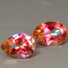 ok. 1,8ct /2szt. - REWELACJA! FASCYNUJĄCE KAMIENIE! POMARAŃCZOWY TOPAZ NAT.- idelana para 7,5x5,5mm / 3,5mm gł. kropla