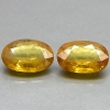 ok. 1,25ct /2szt. - RZADKOŚĆ! PIĘKNA PARA. ZŁOCISTY SZAFIR NAT.-  6x4/2,2mm + 6x4/2,8mm owal