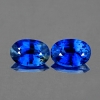 ok. 0,48ct /2szt. - ŚLICZNA PARA SZAFIR NAT.- faset. 4,8x3,0/1,75mm; 4,8x3,1/1,9mm owal