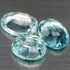 ok. 4,95ct /3szt. - AKWAMARYN NAT.-  6x8mm owal