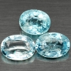 ok. 4,95ct /3szt. - AKWAMARYN NAT.-  6x8mm owal