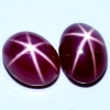 ok. 2,73ct /2szt. - WESOŁA PARA, GWIAŹDZISTY RUBIN NAT.-  6,4x4,9mm owal