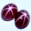 ok. 2,73ct /2szt. - WESOŁA PARA, GWIAŹDZISTY RUBIN NAT.-  6,4x4,9mm owal