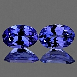 ok. 0,72ct /1 para -  TANZANIT NAT.-  6,0x4,0mm owal