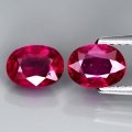 ok. 1,89ct/2szt -PIĘKNY RUBIN NAT.-  6,7x5,1mm 2,7mm głęb. owal	