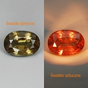 ok. 0,84ct/1szt -RZADKOŚĆ! ZMIENIAJĄCY BARWĘ GRANAT NAT.- 6,6x4,6mm 3,1mm głęb. owal