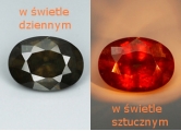 ok. 1,025ct/1szt -RZADKOŚĆ! ZMIENIAJĄCY BARWĘ GRANAT NAT.- 7,0x5,0mm / 3,6mm głęb. owal