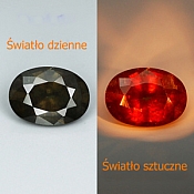 ok. 1,025ct/1szt -RZADKOŚĆ! ZMIENIAJĄCY BARWĘ GRANAT NAT.- 7,0x5,0mm / 3,6mm głęb. owal
