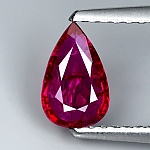 ok. 0,63ct/1szt -CERTYFIKOWANY NIE WYGRZEWANY RUBIN NAT.-  7,3x4,7mm 1,8mm głęb. kropla