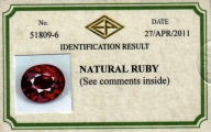 ok. 0,78ct/1szt -CERTYFIKOWANY NIE WYGRZEWANY RUBIN NAT.- 5,77x4,81mm 3,25mm głęb. owal ok. 0,78ct/1szt -CERTYFIKOWANY NIE WYGRZEWANY RUBIN NAT.- 5,77x4,81mm 3,25mm głęb. owal