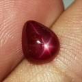 ok. 1,54ct/1szt -GWIAŹDZISTY PIĘKNY RUBIN NAT.-  7,41x6,32mkm / 3,50mm głęb. kropla
