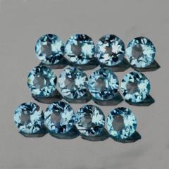 ok. 6,53ct /16szt. - BŁĘKITNY SKY BLUE (IF NAJWYŹSZA JAKOŚĆ!) SKRZĄCY SIĘ TOPAZ NAT.- kalibr. 4,5mmśredn. okrągły