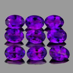 ok. 5,62ct /9szt. - RZADKOŚĆ: ZMIENNA BARWA: NIEPRAWDOPODOBNY  AMETYST NAT.- kalibr. 7x5mm owal