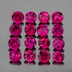 ok. 5,05ct /15szt. - NAJLEPSZY MAT.JUBIERSKI - WESOŁY FIOLOTOWORÓŹOWY AAA MOZAMBIJSKI GRANAT NAT.- kalibr. 4mm(?0,05mm) okrągły