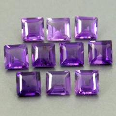 ok. 1,4ct /10szt. - ŚWEITNY MATERIAŁ JUB. - WYSYCONY KOLOR  AMETYST NAT.-  6x4mm/3mm kwadrat