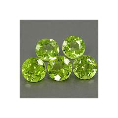 ok. 0,5ct /1szt. - WYSOKA JAKOŚĆ - ZIELONY AAA PERYDOT NAT.-  5mmgł.3mm okrągły