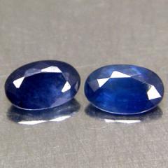 ok. 1,1ct /2szt. - PIĘKNA PARA CEJLOŃSKI SZAFIR NAT.-  6x2/2,8mm owal