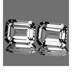 ok. 8,19ct /2szt. - REWELACYJNY AAA, DIAMENTOWY POŁYSK, BIAŁY TOPAZ NAT.- idelana para 10,0x8,0/5,1mm ośmiokąt