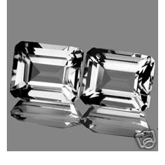 ok. 8,05ct /2szt. - REWELACYJNY AAA, DIAMENTOWY POŁYSK, BIAŁY TOPAZ NAT.- idelana para 10,0x8,0/5mm ośmiokąt