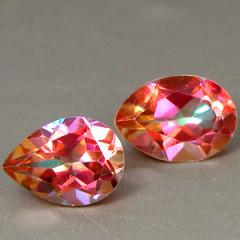 ok. 1,8ct /2szt. - REWELACJA! FASCYNUJĄCE KAMIENIE! POMARAŃCZOWY TOPAZ NAT.- idelana para 7,5x5,5mm / 3,5mm gł. kropla