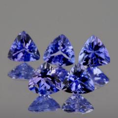 ok. 0,144ct /1szt. - REWELACYJNY - WYSOKA JAKOŚĆ - TANZANIT NAT.- kalibr. 3,50x3,50mm trilion