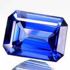 ok. 1,32ct /1szt. - CHABROWY AAA SZAFIR NAT.-  5.1x6.9/3.5mm ośmiokąt