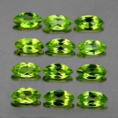 ok. 5,05ct /52szt. - DOSKONAŁE, SKRZĄCE! PERYDOT NAT.-  4.00mm x2.00mm markiza