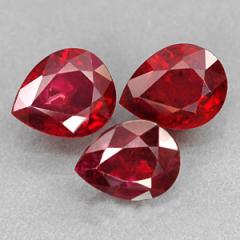 ok. 0,720 ct. PIĘKNY WYSYCONY RUBIN NAT.-  ok. 6x4,5/3mm kropla