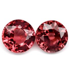 ok. 0,95ct /2szt. - PRZEPIĘKNY, WESOŁY SPINEL NAT.-  4,8 śr. / 2,8mm głęb. okrągły