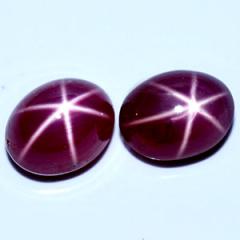 ok. 2,73ct /2szt. - WESOŁA PARA, GWIAŹDZISTY RUBIN NAT.-  6,4x4,9mm owal