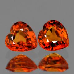 ok. 0,7ct /2szt. - PIĘKNA PARA SZAFIR NAT.- doskonały szlif 4,0x4,0mm serce