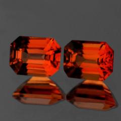 ok. 0,58ct /2szt. - PADPARADSCHA - SZAFIR NAT.- kalibr. 4,0x3,0mm prostokąt