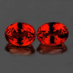 ok. 0,59ct /2szt. - PADPARADSCHA - NAJCENNIEJSZY SZAFIR NAT.-  4,2x3,1mm owal