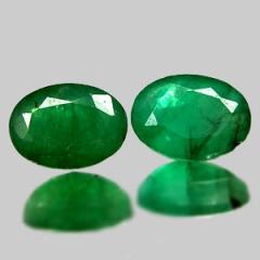 ok. 1,69ct /2szt. - ŁADNY SZMARAGD NAT.-  5x7mm owal