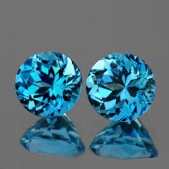 ok. 1,1ct /2szt. -  TOPAZ NAT.- kalibr. 5,00mm okrągły