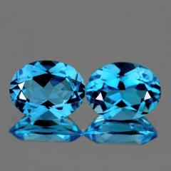 ok. 2,00 ct /2szt. -  TOPAZ NAT.- kalibr. 7x9mm  owal