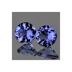 ok. 0,52ct /1para. - PIĘKNY TANZANIT NAT.-  3,8mm okrągły