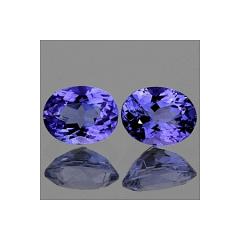 ok. 0,71ct /1 para -  TANZANIT NAT.-  5x4mm owal