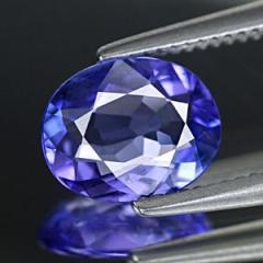 ok. 0,99ct/1szt -PRZEPIĘKNY CERTYFIKOWANY TANZANIT NAT.-  7,65x6,10mm 2,72mm głęb. owal	