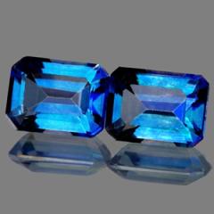 ok. 3,69ct/2szt - MYSTIC TOPAZ NAT.-  8x6mm 4mm głęb. ośmiokąt	