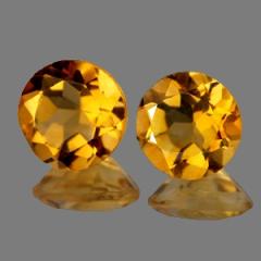 ok. 1,89ct/2szt -PIĘKNY CYTRYN NAT.-  6,2 okrągły	