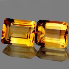 ok. 5,100 ct/2szt -PIĘKNY CYTRYN NAT.-  9,2x7,2mm ośmiokąt