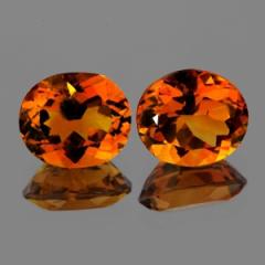 ok. 3,415ct/2szt -REWELACYJNY CYTRYN NAT.-  8,1x7,1mm 5,3mm głęb. owal